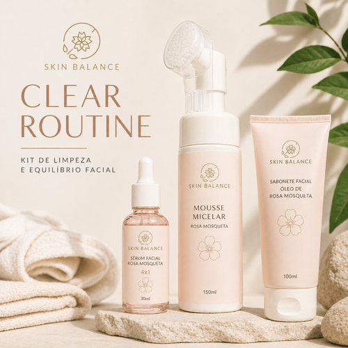 SkinBalance Clear Routine - Kit de limpeza e equilíbrio facial + Necessaire (Brinde Exclusivo)